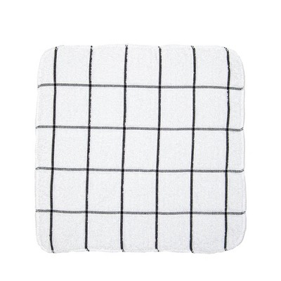 Black and White Cotton Terry Dishcloth Set (12 Pack)