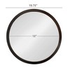 DOMETOUR 20" x 20" Circle Wall Mirror with Wooden Frame, Wall Mirror for Living Room, Dining Room, Foyer, Bathroom, Office - 4 of 4