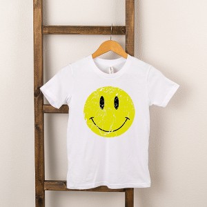 The Juniper Shop Distressed Smiley Face Toddler Short Sleeve Tee - 1 of 2