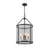 LLHZSY 4-Light Farmhouse Lantern Glass Pendant Chandelier With Water Ripple Glass - Black/Gold - 2 of 4