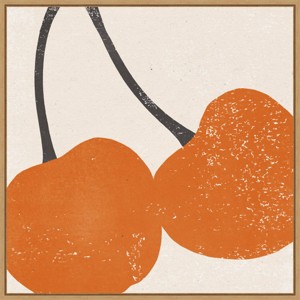Amanti Art 22" x 22" Graphic Cherry Fruit III by Moira Hershey Framed Canvas Wall Art Print : Modern Decor Canvas - 1 of 4