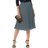 Women's Chiffon Pleated Midi Skirt - High Elastic Waist A-Line Swing Skirt Dark Gray - 2 of 4