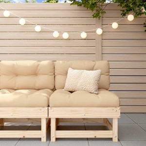 Middle Sofa Beige Solid Pine wood, Plywood, Oxford fabric, PP cotton vidaXL - 1 of 4