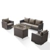 4 Pieces Patio Furniture Set with Fire Pit Table, Outdoor Furniture Set with Rocking Swivel Chairs, Wicker Patio Set with 4'' Thickened Cushion - 2 of 4