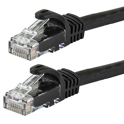 Monoprice Cat6 Ethernet Patch Cable - 30 Feet - Black | Network Internet Cord - RJ45, Stranded, 550Mhz, UTP, Pure Bare Copper Wire, 24AWG - Flexboot