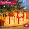 Joyfy 3Packs Christmas Gift Box Lights, Present Boxes Yard Light Decorations with 60/100 LEDs for Christmas Eve Night Indoor Decorations - 2 of 4