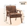 MAYEERTY Mid-Century Modern Chair Solid Wood Frame Accent Chair Extra-Thick Backrest Wingback Lounge Indoor Living Room Bedroom Reading Room - 3 of 4