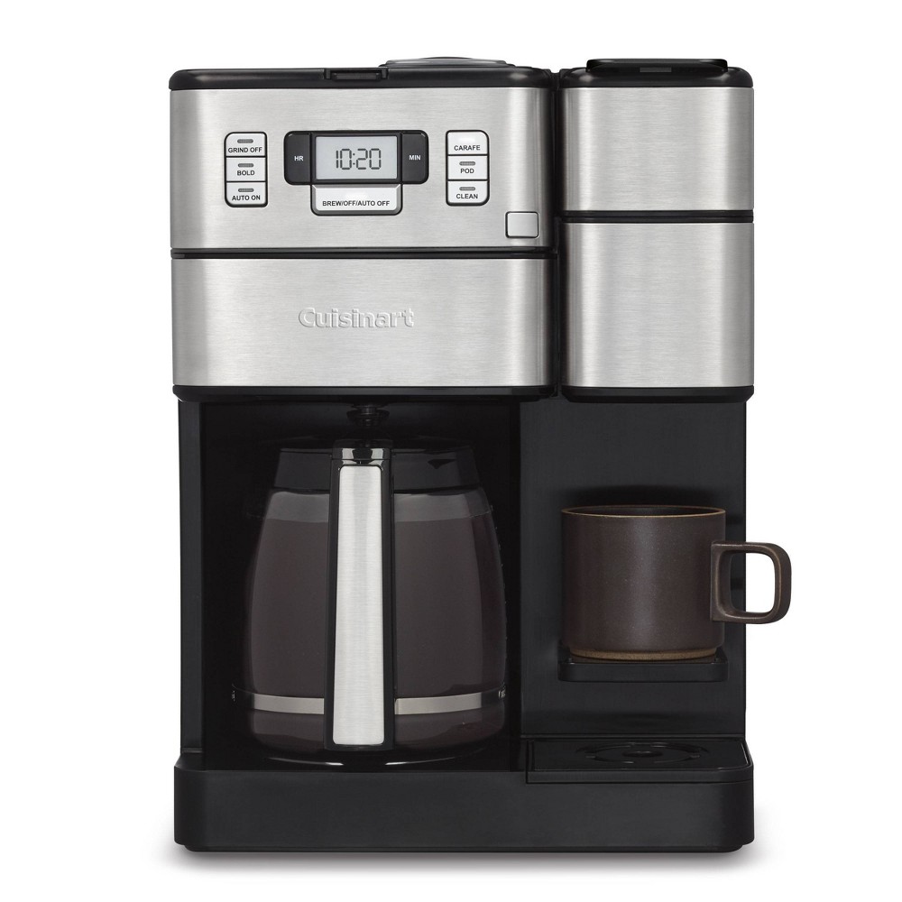 Cuisinart Combo 12 Cup and Single-Serve Grind &amp; Brew Coffee Center - SS and Black - SS-GB1