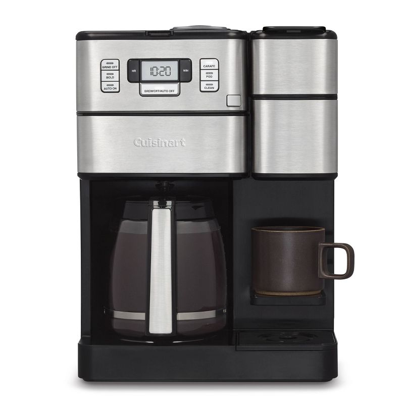 Cuisinart Combo 12 Cup and Single-Serve Grind &#38; Brew Coffee Center - SS and Black - SS-GB1, 1 of 7