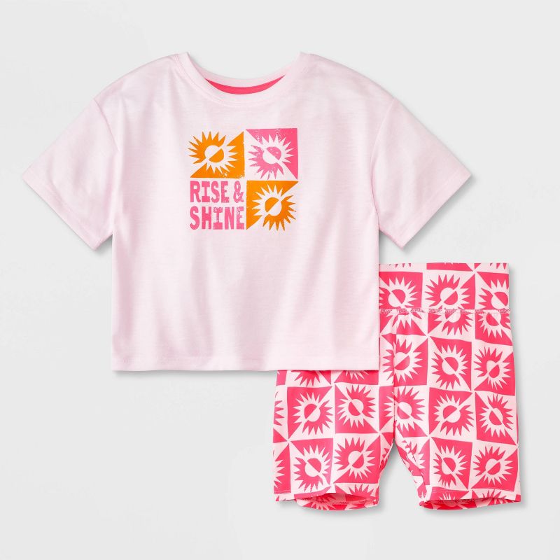 Girls' Bike Shorts Pajama Set - Cat & Jack™, 1 of 6