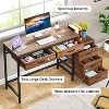 PAGED 51" Reversible Computer Desk Rustic Home Office Desk with Reversible 3-Drawer File Cabinet and 2 Integrated Drawers for Living Room - 4 of 4