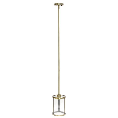 Antique Brass Farmhouse 55" Adjustable Clear Glass Pendant Light