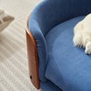 SEVOBAL Pet Beds Scandinavian Style Elevated Dog Sofa with Solid Wood Legs and Walnut Bent Wood Back for Indoor, Blue, 31.5"*20.47"*8.66" - 4 of 4