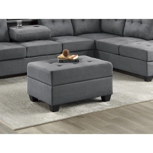 Kumasinova 33" Tufted Storage Ottoman Bench,Multi-Functional Ottoman Foot Rest with Microfiber Fabric,Foot Stool&Ottomans for Living Room,Bedroom - 1 of 4