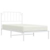 vidaXL Twin XL Metal Bed Frame with Headboard, Sturdy Steel, White, No Mattress - 2 of 4