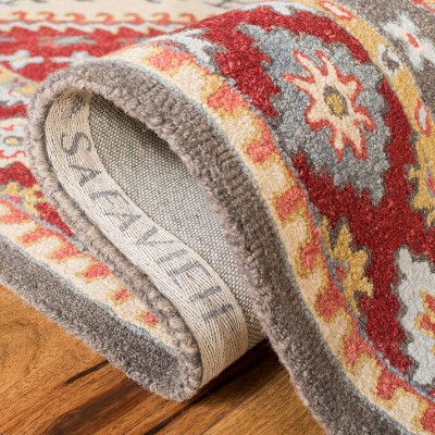 Handmade Rustic-Chic Red Wool Runner Rug - 2'3" x 11'