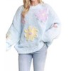 Women's Flower Applique Sweater - ADORA - 2 of 4