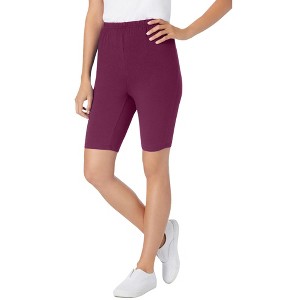 Woman Within Plus Size Stretch Cotton Bike Short - 1 of 4