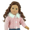 Sophia’s 3 Piece Feather Trim Sweater Outfit Set for 18'' Dolls, Pink - 4 of 4