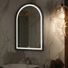 MAYEERTY Arched Aluminum Alloy Bathroom Mirror with Framed Defogging Function for Bathroom Black - 2 of 4