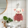 REGALWOVEN Bathroom Kitchen Cute Cartoon Piggy Chenille Soft Absorbent Hand Towel 2 Packs 7" x 11" - 2 of 4