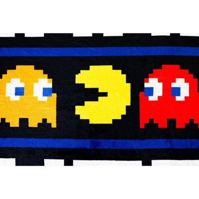 Pac-Man Game Over Black Fleece Throw Blanket