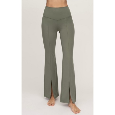 Yogalicious Womens Lux Mia High Elastic Free Waist Flare Leg Pant - Agave  Green - X Small : Target