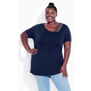 Avenue Women's Plus Size V Cut Out Top - 1 of 4