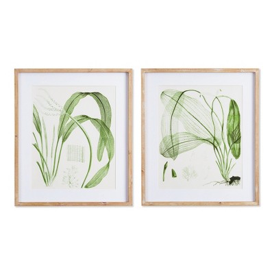 Plum & Post Aquatic Leaf Prints, Set Of 2