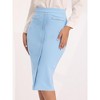 INSPIRE CHIC Women's High Waist Business Work Tweed Trim Button Decor Bodycon Skirts - 4 of 4