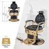 Karl Home Black with Gold Vintage Style Heavy Duty Hydraulic Recline Barber Chair - 4 of 4
