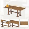 Anybear 76inch 6pc Extendable Dining Table Set Trestle Kitchen Table Set - 4 of 4