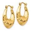 Black Bow Jewelry Wide Hammered Puffed Round Hoop Earrings in 14k Yellow Gold - 2 of 4