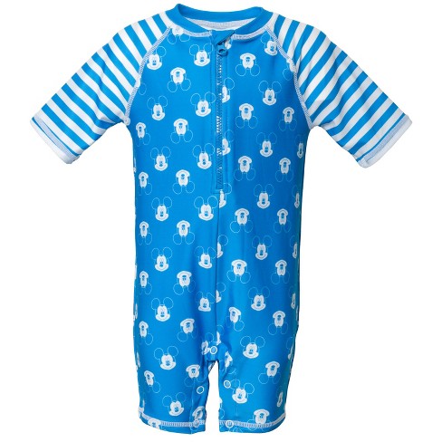 Disney Mickey Mouse Infant Baby Boys One Piece Bathing Suit Blue 18 Months  : Target