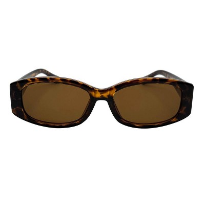 Women's Plastic Rectangle Cateye Sunglasses with Metal Temple Detail - Wild Fable™ Tort