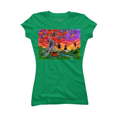 Junior's Design By Humans WAITING FOR HALLOWEEN By Buddyforme T-Shirt