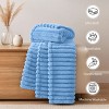 Cozy Soft Striped Fleece Blankets Decorative Plush Luxury Ribbed Warm Blanket for Couch, Sofa, Chair & Bed  - Lux Decor Collection - 3 of 4