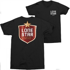 Adult Lone Star Beer Badge Logo Front and Back Print T-Shirt - 1 of 4
