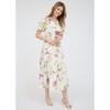 August Sky Women's Split Neck Smocked Tiered Floral Midi Dress - 3 of 4
