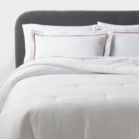 3pc King Luxe Embroidered Border Comforter And Sham Set White/caramel ...