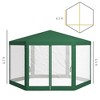 Aghana Digitals Green Hexagon Outdoor Canopy Tent: 13'x11' Sun Shade Shelter with Mesh Sidewalls, - 3 of 4