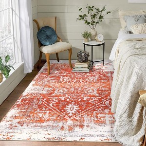 Area Rug Oriental Vintage Distressed Rug for Living Room Bedroom - 1 of 4