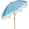 Northlight Striped Outdoor Beach Market Umbrella with Tilt - 6.5' - Sky Blue and White - 4 of 4