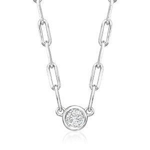 Pure Collection by Ross-Simons 0.10 Carat Bezel-Set Diamond Paper Clip Link Necklace in Sterling Silver Size 18 - 1 of 3