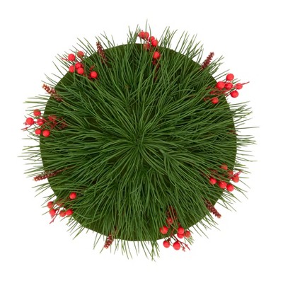Saro Lifestyle Rustic Red Berry Harvest Placemat (Set of 4), 14", Green