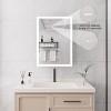 APRILSOUL Silver Aluminum Bathroom Medicine Cabinet with LED Lights, Defogger, Dimmer, Digital Clock & Temp Display, 28×20 Inch - 4 of 4