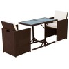 vidaXL 3 Piece Bistro Set with Cushions Poly Rattan Brown - 3 of 4
