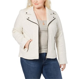 Style & Co. Womens French Terry Motorcycle Jacket - 1 of 1