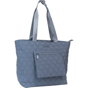 Ellen Tracy 20 Inch Basket Weave Quilted Nylon Large Travel Workbook Tote Bag - 1 of 4