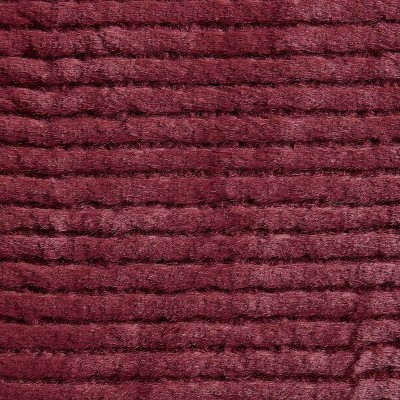 Cozy Ribbed Sherpa Fleece Throw Blanket - Reversible and Packable